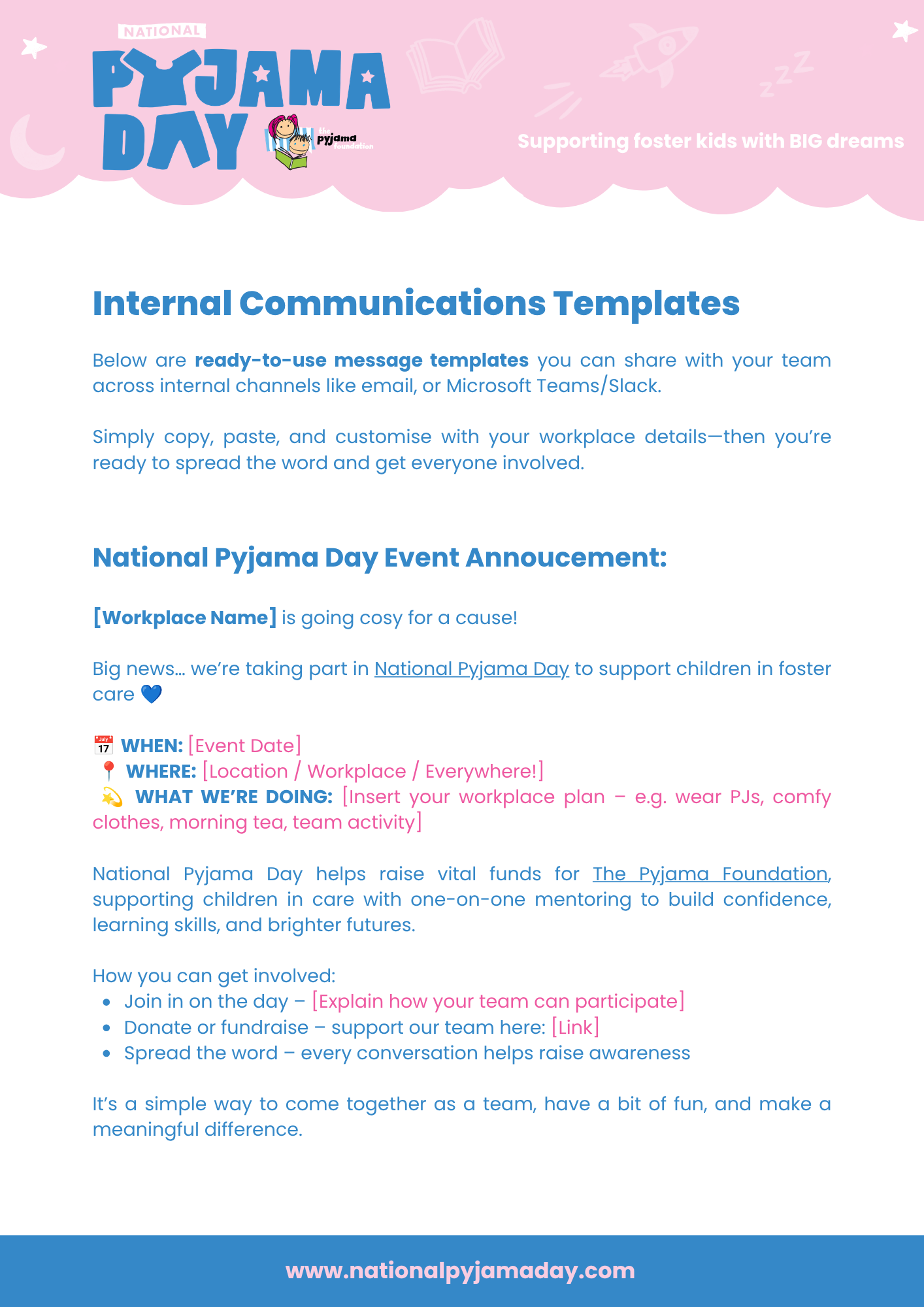 Workplace Message Template